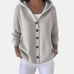 Buttoned Hooded Cardigan