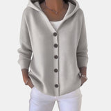 Buttoned Hooded Cardigan