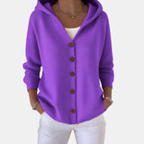 Buttoned Hooded Cardigan