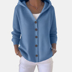Buttoned Hooded Cardigan