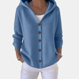 Buttoned Hooded Cardigan