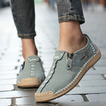 June | Stitched Slip-On Shoes with a Side Zip