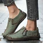 June | Stitched Slip-On Shoes with a Side Zip