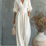 Nancy | Flowy Belted-Waist Maxi Dress