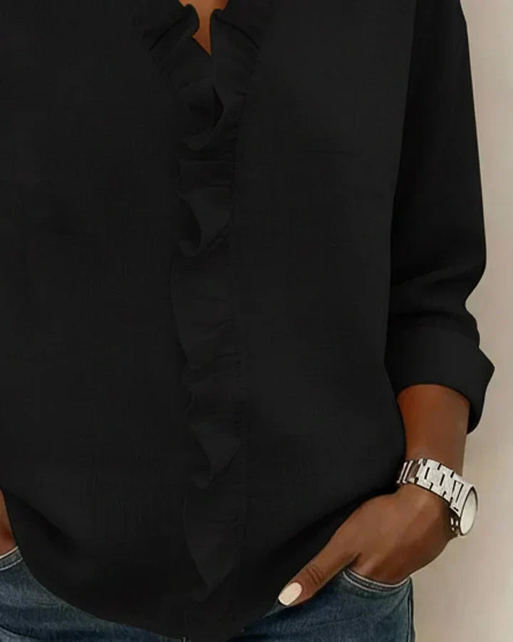 Hope | Refined Ruffled V-Neck Blouse