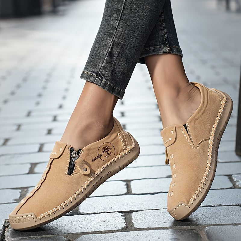 June Handmade Comfort Slip-On Shoes Khaki, photo studio