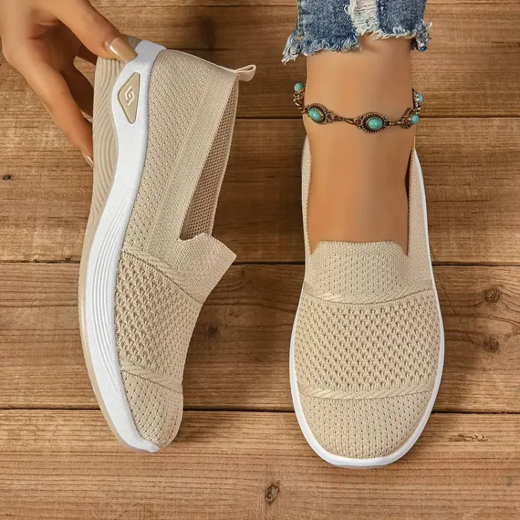 Azalea Orthopedic Slip-On Sneakers Beige, photo studio