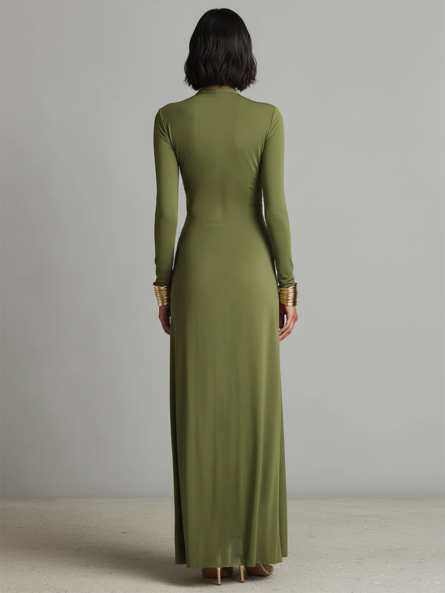Sophie | Draped V-Neck Maxi Dress