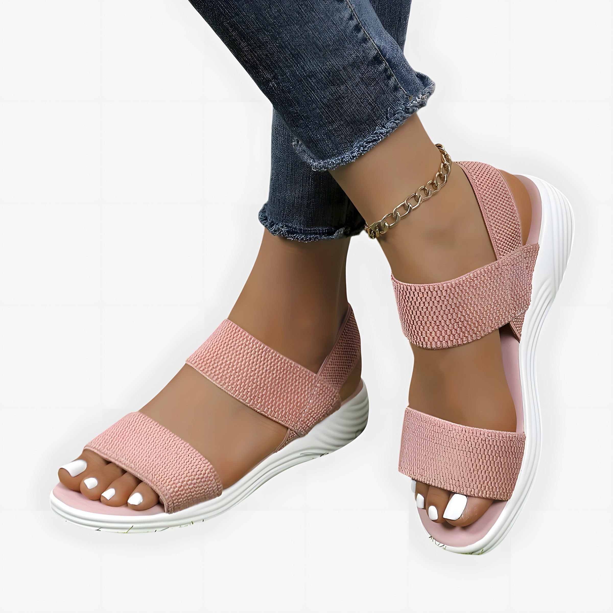 Jessica | Women's Elegant Orthopaedic Sandals Light Brown, photo studio