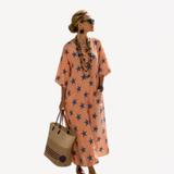 Long Kaftan in Apricot Star