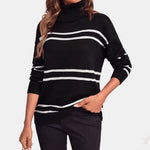 Camel Striped Turtleneck Jumper
