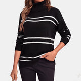 Camel Striped Turtleneck Jumper