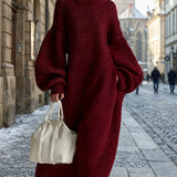 Phyllis | Oversized Knit Dress with Balloon Sleeves