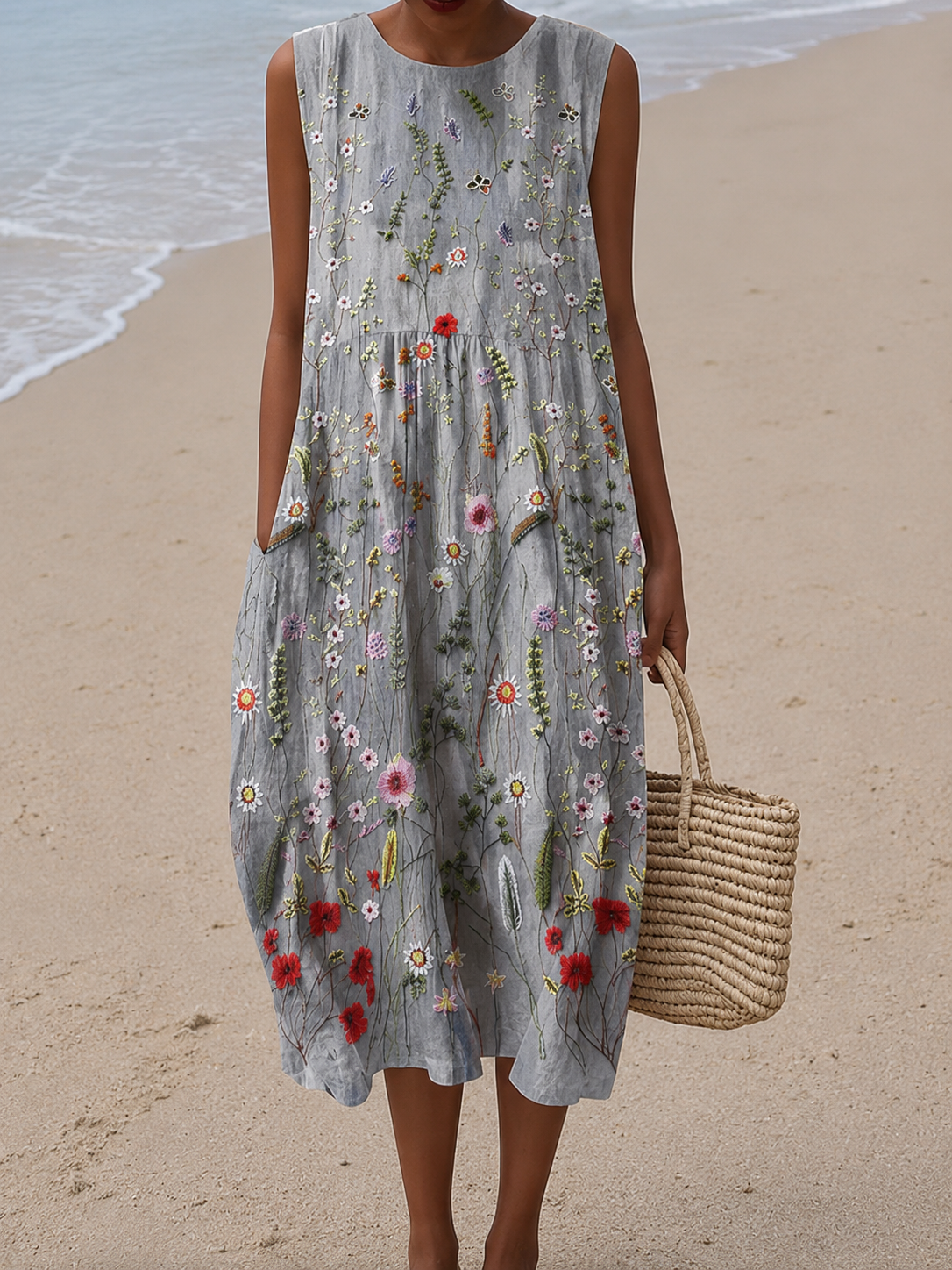 The Agnes Midi Dress Multicolor, photo studio