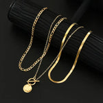 Ailish | Textured Coin Layered Necklace