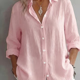 Renata | Turn-Down Collar Long-Sleeve Shirt