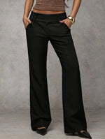 Camille | High-Waisted Wide-Leg Trousers with a Button Waist
