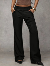 Camille | High-Waisted Wide-Leg Trousers with a Button Waist