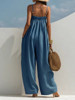 Wide-Leg Denim Jumpsuit