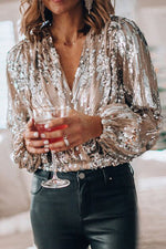 Paulina | Sequin V-Neck Blouse