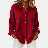 Checked Shirt-Collar Cardigan