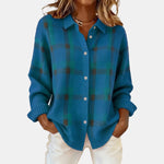 Checked Shirt-Collar Cardigan