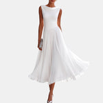 Natalie | Sleeveless Draped Midi Dress