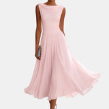 Natalie | Sleeveless Draped Midi Dress
