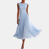 Natalie | Sleeveless Draped Midi Dress