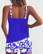 Jacqueline | Loose Scoop-Neck Tankini with Floral Swim Shorts