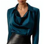 Amalia | Elegant Cowl-Neck Blouse