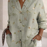 Adaline | Printed Shirt with Roll-Up Sleeves