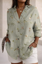 Adaline | Printed Shirt with Roll-Up Sleeves