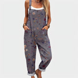Verity | Women's Bright Boho Faded Floral Overalls
