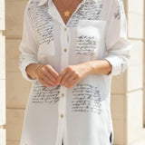 Caterina | Oversized Letter Print Shirt