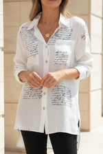 Caterina | Oversized Letter Print Shirt