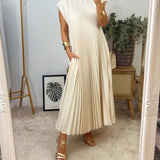 Aggie | Naturally Elegant Flared Pleated Dress
