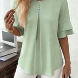 Daniela | Ruffled Blouse with Flared Sleeves