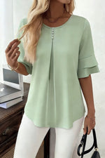 Daniela | Ruffled Blouse with Flared Sleeves