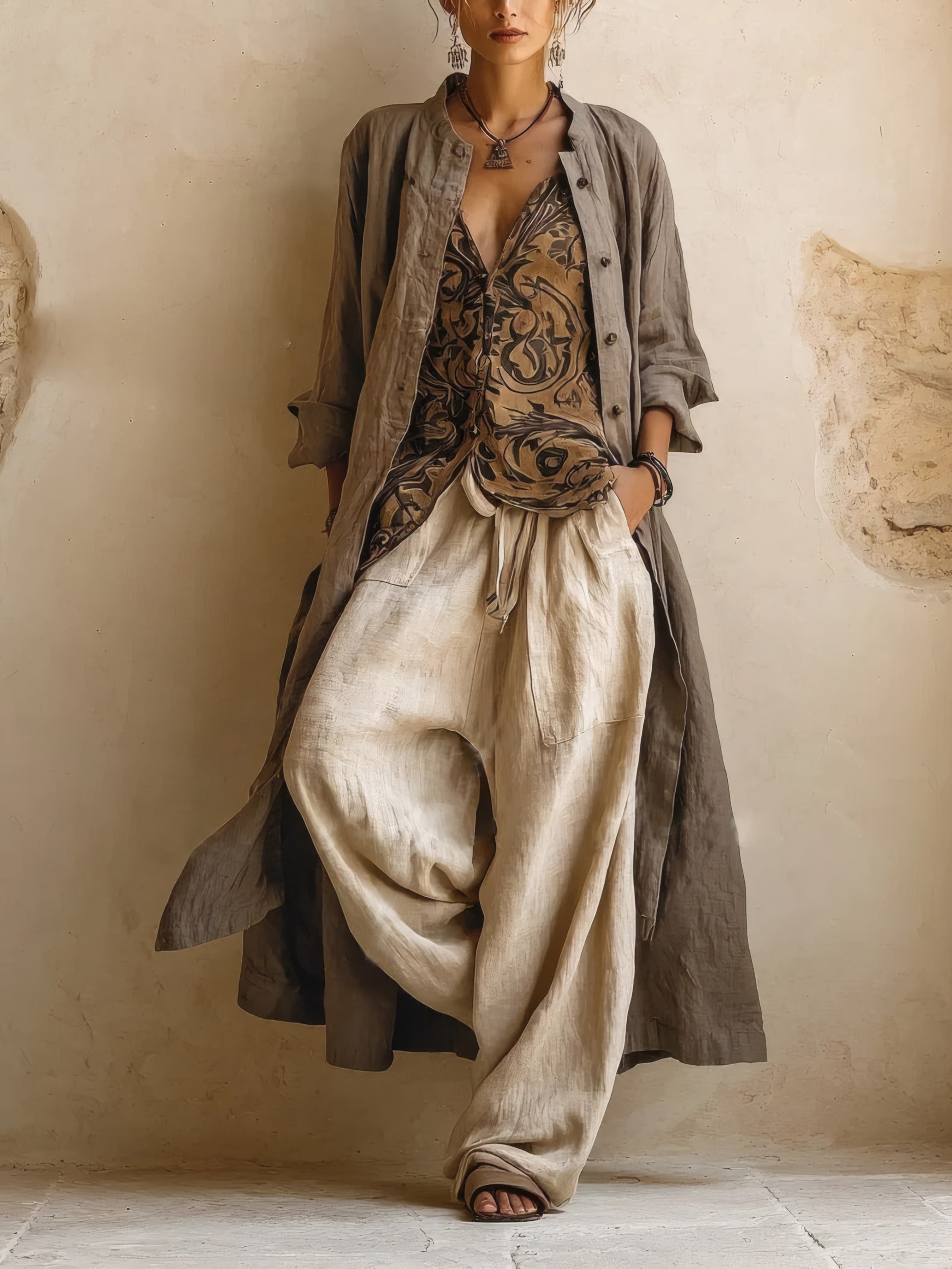 Sienna | Layered Three-Piece Set Brown, photo studio