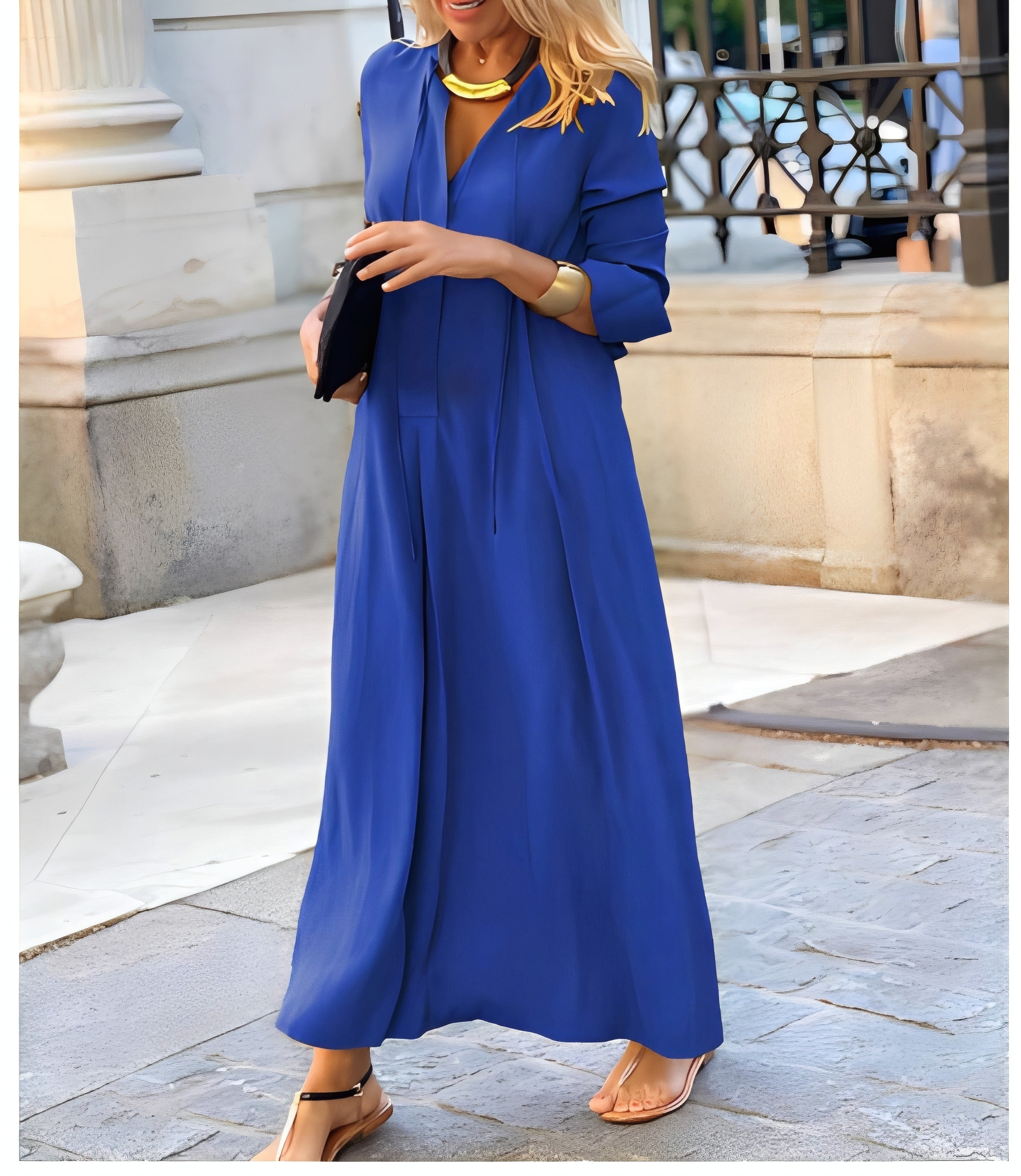 Crystal | Casual Maxi Dress Blue, photo studio