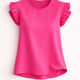 Alessandra | Short-Sleeve Tiered Ruffle Blouse