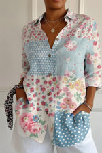 Adaline | Printed Shirt with Roll-Up Sleeves