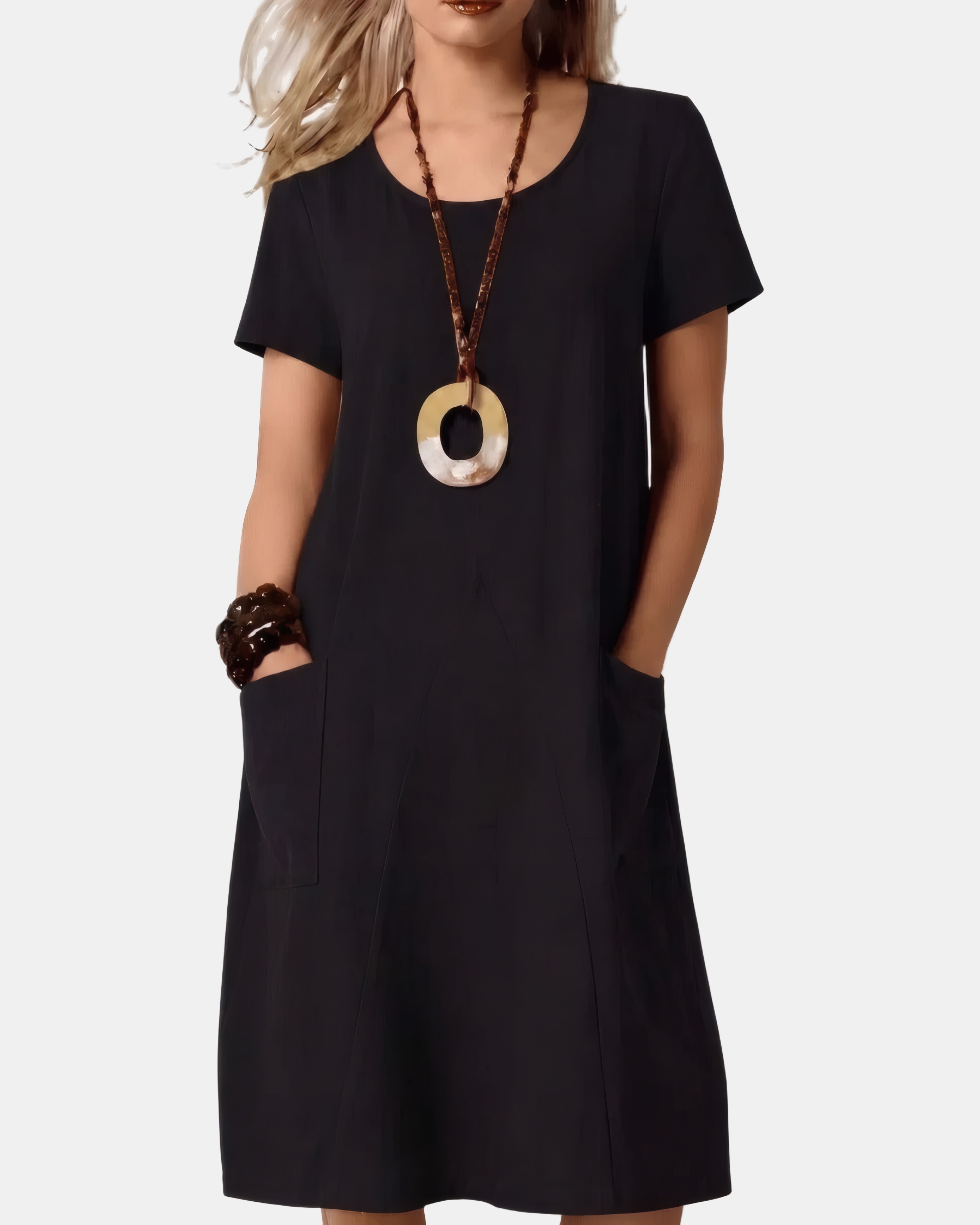 Adelina | Modern Boho Midi Dress Black, photo studio