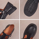 Fionnuala | Brogue T-Bar Mary Janes with a Buckle Strap