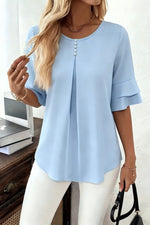 Daniela | Ruffled Blouse with Flared Sleeves