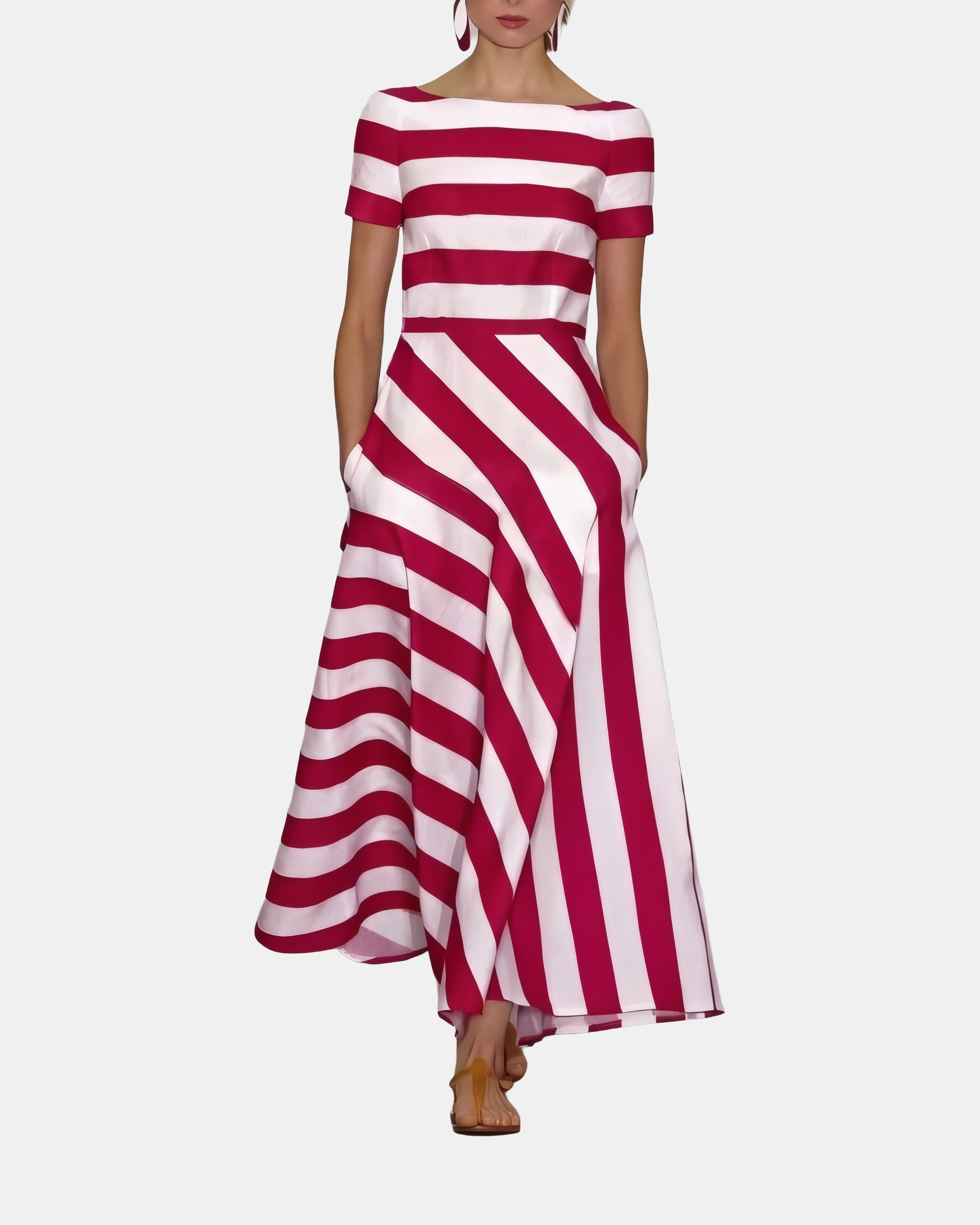 Agnes | Elegant Maxi Dress Red, photo studio