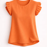 Alessandra | Short-Sleeve Tiered Ruffle Blouse