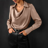 Amalia | Elegant Cowl-Neck Blouse