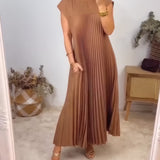 Aggie | Naturally Elegant Flared Pleated Dress